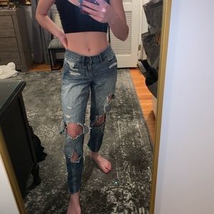 Ripped Distressed Boyfriend Jeans